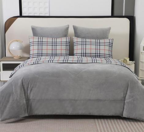 Постельное белье с одеялом "Sofi de Marko" Роберто №7 Велюр/Сатин, Евро