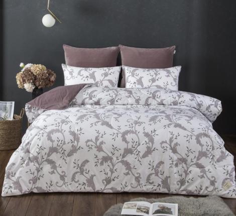 Постельное белье с одеялом "Kazanov.A." Дакота (жемчуг лаванда) Велюр/Egypt Cotton, Евро