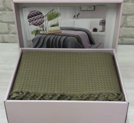 Покрывало вафельное "EFOR" (АВ-02) 240х270, зеленый