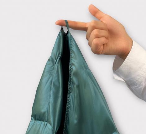 Дорожный плед-пончо пуховый "Travel Cape Plaid Grass" AQUA, 130х170