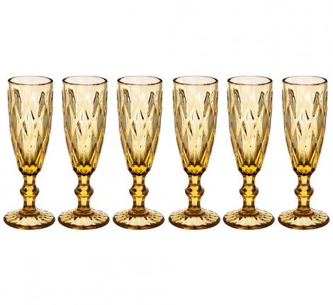 Набор бокалов для шампанского 6 штук &quot;РОМБО&quot; 781-148 СЕРИЯ &quot;MUZA COLOR&quot; 150 мл