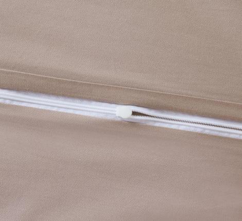 Постельное бельё "KARTEKS" сатин однотонный с кантом HK-03 (бежевый), Евро