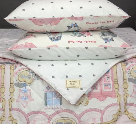 Постельное белье с одеялом "Kazanov.A." Лакки (жемчуг розовый кварц) Сатин, 1,5 спальный