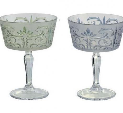 Набор бокалов-креманок 4штуки "TATTOO" хрустальное стекло, высота 14 см