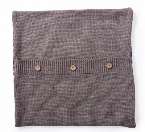 Наволочка вязаная "ШАХМАТЫ" 40x40, капучино