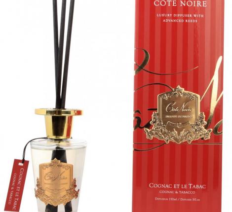 Диффузор "COTE NOIRE" COGNAC ET LE TABAC золотой декор, 150 мл