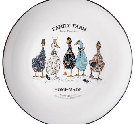 Набор обеденных тарелок 2 шт. "FAMILY FARM", диаметр 25,5 см