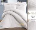 Постельное белье Efor Satin Gizgili "LAMIYA PS05" (белый), Евро