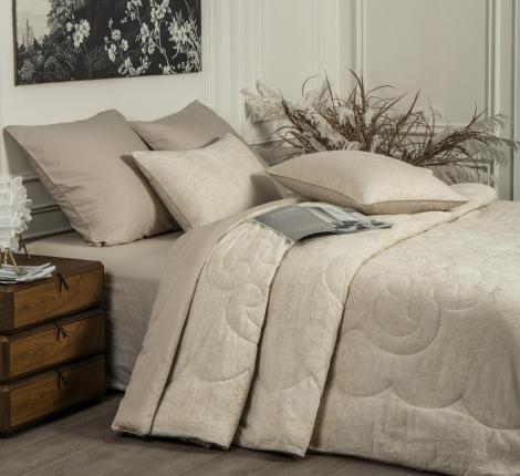 Постельное бельё с одеялом "Kazanov.A." Linen Jacquard (жемчужный лен) Жаккард, Евро