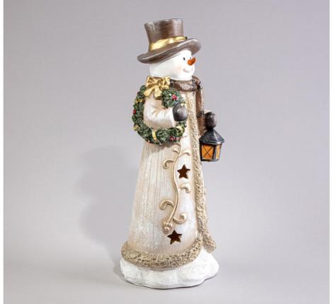 Статуэтка с LED-подсветкой "СНЕГОВИК", 12,5*12*33,7 см