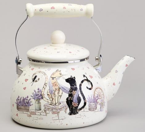 Чайник эмалированный "LAVANDER CATS", 2,6 Л