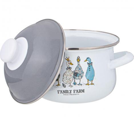 Набор эмалированных кастрюль с крышкой "FAMILY FARM", 6 предметов