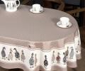 Скатерть овальная с пропиткой "FAMILY FARM" 160х220 см, капучино