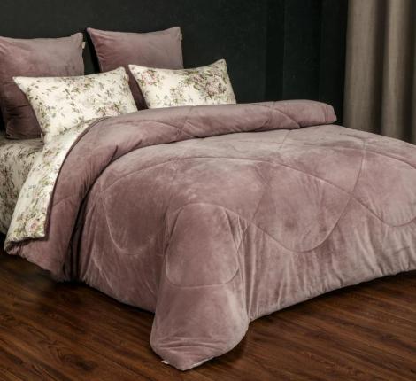 Постельное белье с одеялом "Kazanov.A." Альвина (пыльная роза) Велюр/Egypt Cotton, Семейный