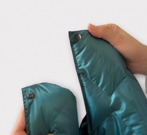 Дорожный плед-пончо пуховый "Travel Cape Plaid Grass" AQUA, 130х170