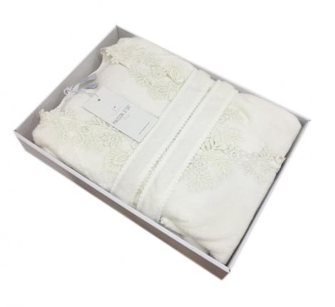 Халат женский махровый Maison D'or "ANNA" XS(42)-S(44), кремовый