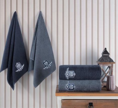 Набор махровых полотенец AMBIELLA "AIR FORSE" 50х90+70х140, антрацит