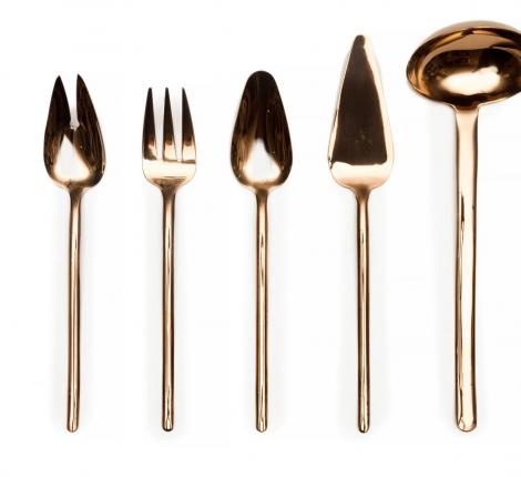 Набор столовых приборов для сервировки "STICK SERVING SET" COPPER, 5 предметов