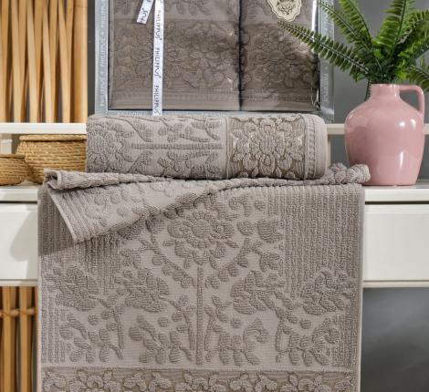 Комплект махровых полотенец "PHILIPPUS" (50x90/70х140) 2 шт. LYDIA, бежевый