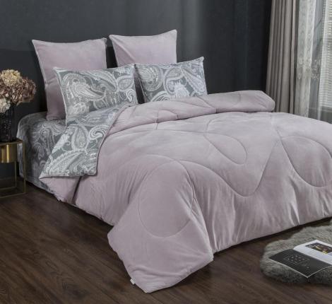 Постельное белье с одеялом "Kazanov.A." Тейра (аметист платина) Велюр/Egypt Cotton, Евро