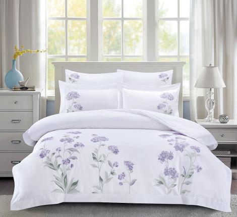 Постельное белье с вышивкой "Asabella" 2260-6 Мако-Сатин, Евро