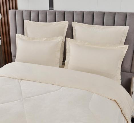 Постельное белье с одеялом "Sofi de Marko" Энрике (молоко-м) Велюр, Евро