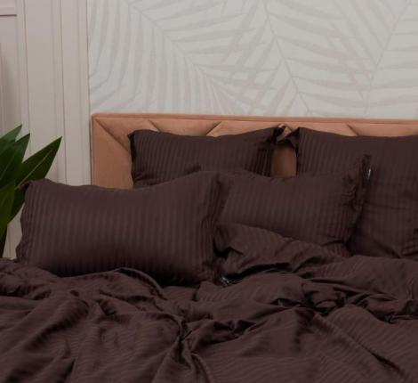 Постельное белье "Sofi de Marko" Моне (шоколад) Страйп Сатин, 1,5 спальный
