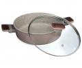 Сотейник с крышкой "AGNESS" 902-115 с антипригарным покрытием PFLUON MARBLE, 26*7,5 см