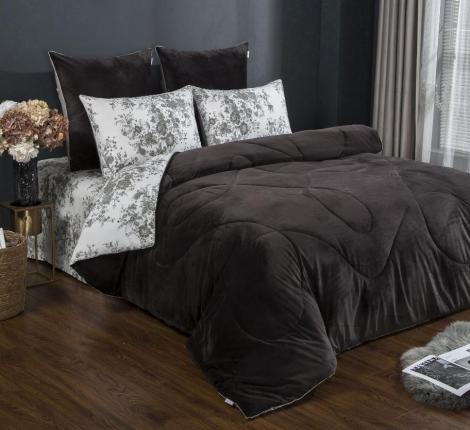 Постельное белье с одеялом "Kazanov.A." Марис (трюфель жемчуг) Велюр/Egypt Cotton, Евро