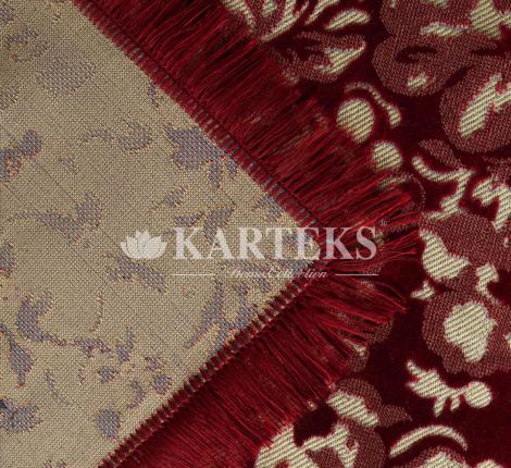 Покрывало шпигель люкс "Karteks" на диван 180х220  ЦВЕТЫ, бордовый