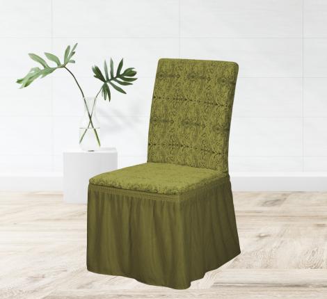 Комплект чехлов&quot;KARTEKS&quot; на стулья 6 шт. Damask 04, зелёный