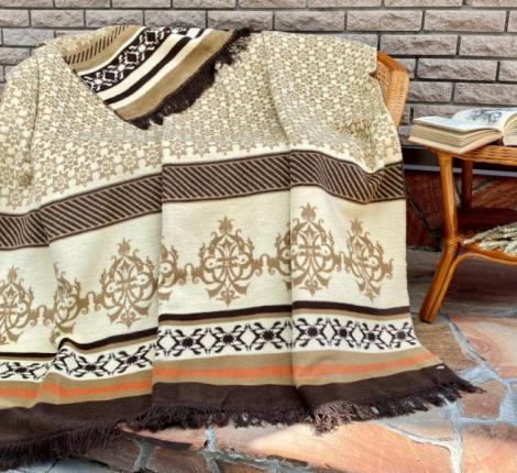 Плед хлопковый Райтекс "УЗОР бежевый", 150х200