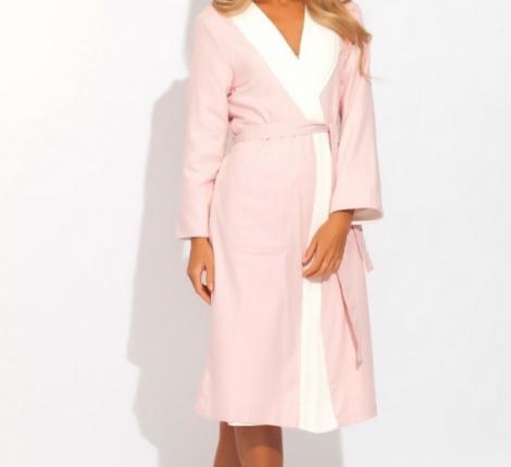 Халат женский  Maison D'or "COSSETTE" сатин-жаккард (пыльная роза), XS(42)-S(44)