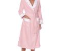 Халат женский махровый с тапочками Maison D'or "LAVOINE LONG BUTTEFLY" (пыльная роза), XL(50)-XXL(52)