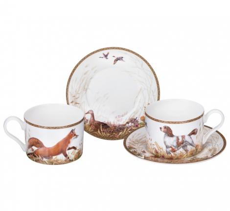 Чайный набор "ОХОТА" 590-738 на 2 персоны, 4 предмета (300 мл)