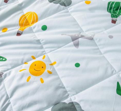 Постельное белье с одеялом детское "Sofi de Marko" Полетели (белый) Сатин, 1,5 спальный
