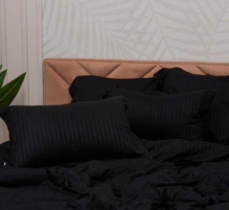 Постельное белье "Sofi de Marko" Моне (черный) Страйп Сатин, 1,5 спальный