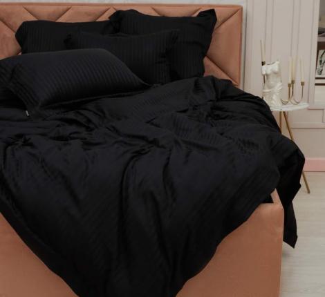 Постельное белье "Sofi de Marko" Моне (черный) Страйп Сатин, 1,5 спальный