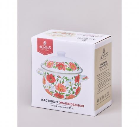 Кастрюля эмалированная с крышкой "МАКИ", 2.0 л