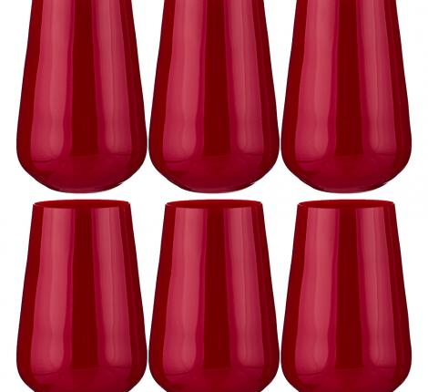 Набор стаканов 6 штук &quot;SANDRA SPRAYED RED&quot; 380 мл