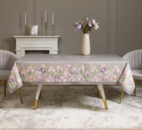 Скатерть с пропиткой "ИРИСЫ" 160х220 см, серый