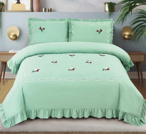 Постельное белье с вышивкой "клубника" EFOR "COTTONI S-4" Поликоттон, Евро