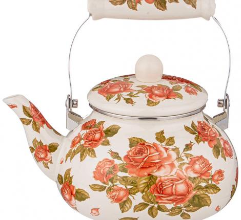 Чайник эмалированный "КОРЕЙСКАЯ РОЗА", 2,5 л