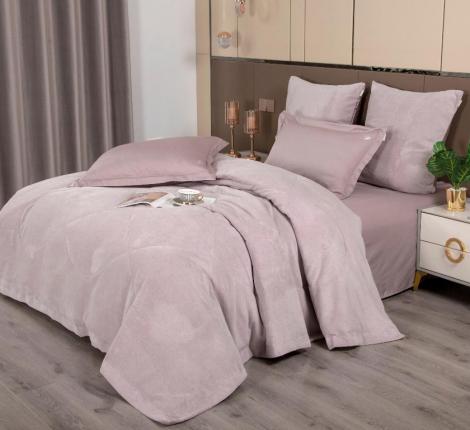 Постельное белье с одеялом "Kazanov.A." Lindor Fluffy (лаванда платина) Велюр/Egypt Cotton, Евро