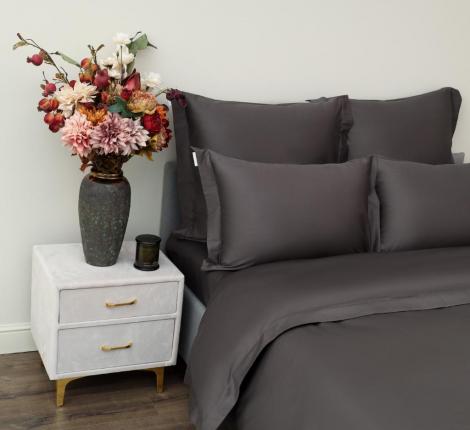 Постельное белье "Sofi de Marko" Моно (антрацит) Сатин ДеЛюкс, Евро макс