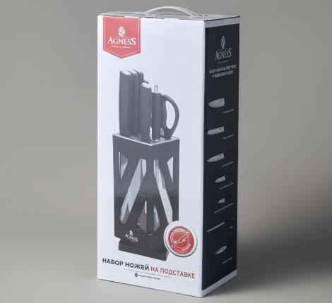Набор кухонных ножей "AGNESS" 911-760 на вращающейся подставке, 8 предметов