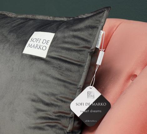 Подушка декоративная "Sofi de Marko" Ноэми (антрацит) Велюр, 45х45