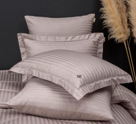 Постельное белье "Kazanov.A." Stripe Royal (бежевый крем) Страйп Сатин, Евро