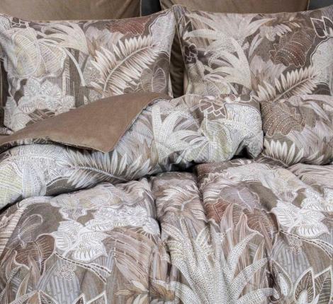 Постельное белье с одеялом "Kazanov.A." Мармарис (бежевый капучино) Велюр/Egypt Cotton, Семейный