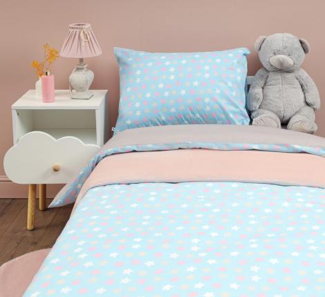 Постельное белье "Siberia" Звездочки (синий) Ранфорс, 1,5 спальный